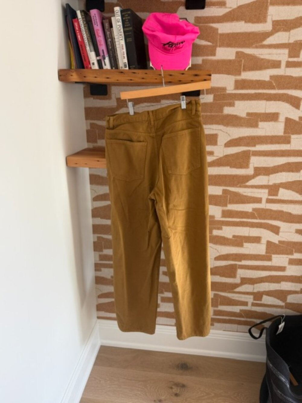 Denim Pleated Pants in Mustard - Picture 4 of 4
